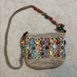 Capelli Straworld Colorful Boho Beaded Crochet Shoulder Bag